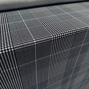 Scuba crepe stretch spandex double jersey fabric, per metre - Prince of Wales check print - grey & lilac