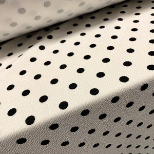 Scuba textured ‘Liverpool’ stretch spandex jersey fabric, per metre - polka dot print - white & black