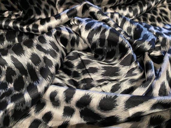Silky Stretch Charmeuse Satin Dress Fabric, per Metre Leopardskin Animal  Print Grey -  Ireland
