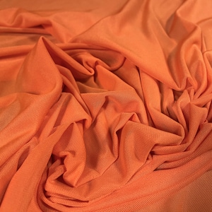 Power mesh net stretch spandex fabric, per metre - Plain - orange