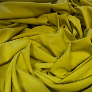 Cotton blend woven shirt blouse fabric, per metre - chartreuse