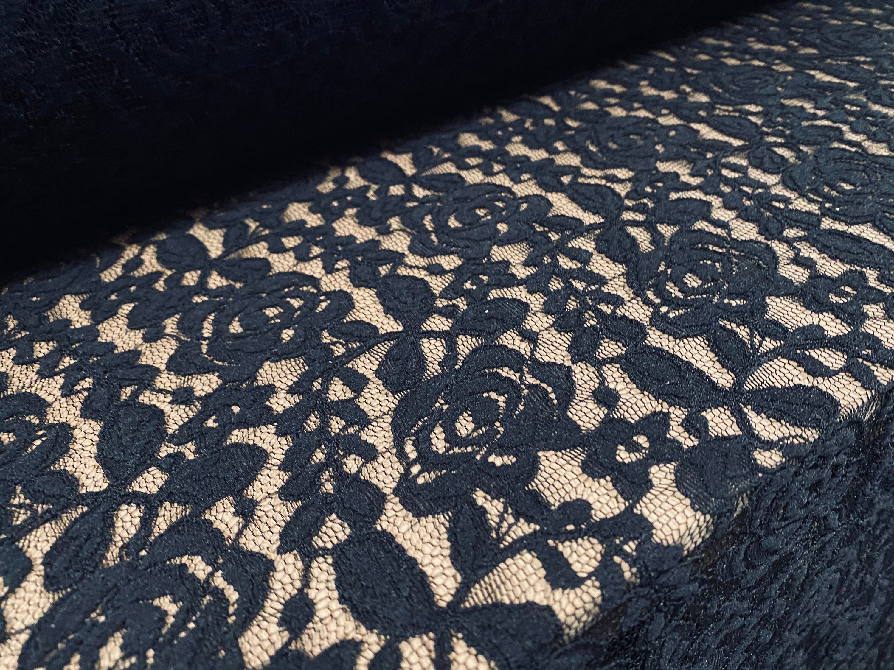 Rose Design Stretch Lace Dress Fabric per Metre Black - Etsy India