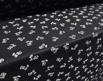 Single jersey fashion fabric, per metre - ditsy floral print - black & white