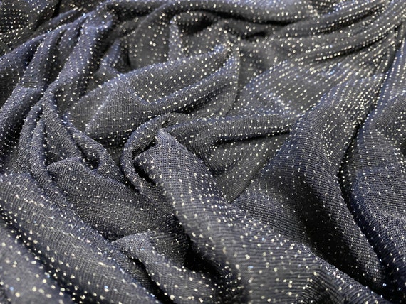 Metallic Lurex Slinky Stretch Jersey Fabric, per Metre Grey 