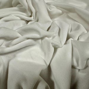 French Terry single sided towelling fleece fabric, per metre - plain - white
