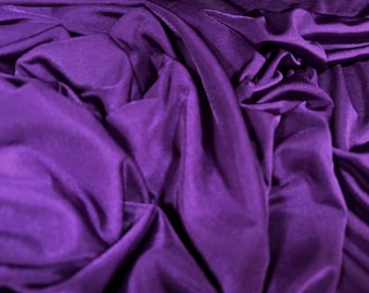 Disco shimmer Spandex stretch jersey fabric, per metre -  plain - Royal purple