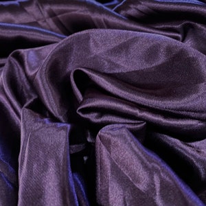 Silky Stretch charmeuse satin dress fabric, per metre - plain - purple
