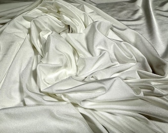 Stretch spandex single jersey fabric, per metre - plain - white