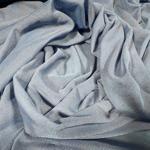Power mesh net stretch spandex fabric, per metre - Plain - powder blue