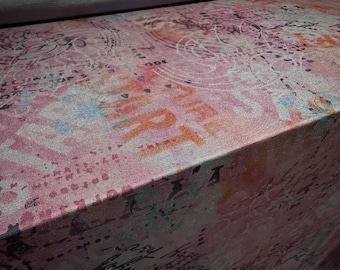 Finely textured stretch spandex Jersey fabric, per metre - fashion print no.2 - grey & pink