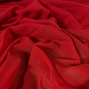 Stretch helenca mesh fabric, sheer, per metre - Red