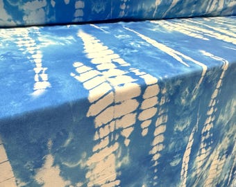 Matt swimwear stretch spandex jersey fabric, per metre - stylised crocodile print - sky blue