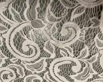 Ivory soft lace dress fabric, per metre