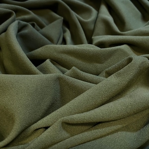 Scuba crepe spandex double jersey fabric, per metre - khaki
