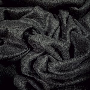 Super soft terry backed fleece fabric, per metre - plain - black