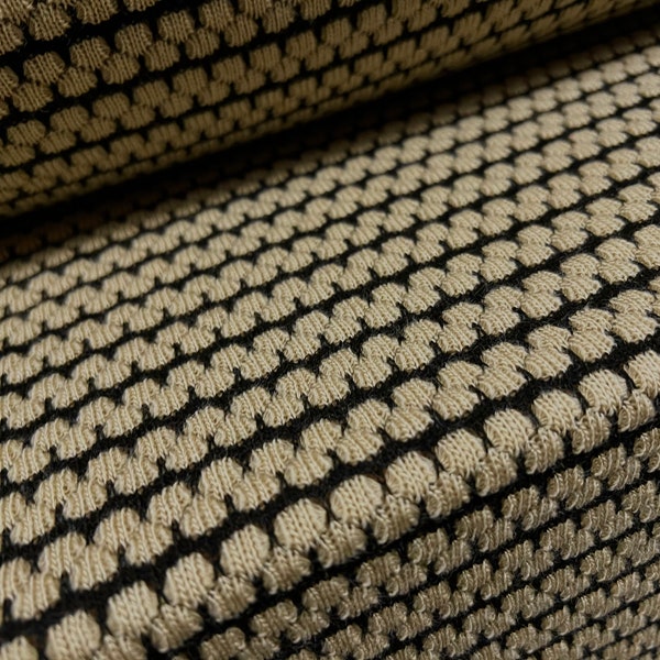 Jacquard knitwear jersey fabric, per metre - black & stone