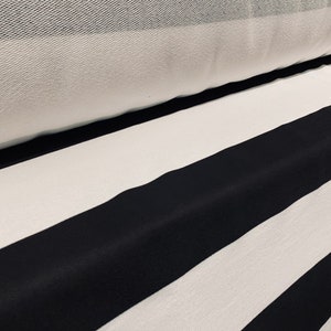 Loopback sweatshirt jersey  fabric, per metre - Black & white stripe