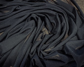 Power mesh net stretch spandex fabric, per metre - Plain - black