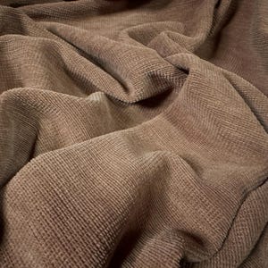 Soft chenille upholstery fabric, per metre - plain - brown