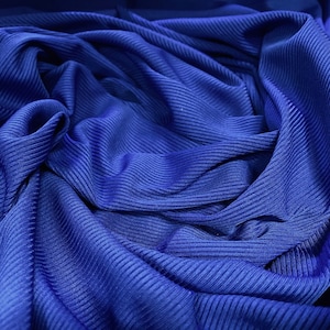 Stretch Elasthan Rib Jersey Kleid Stoff, Meterware - royalblau