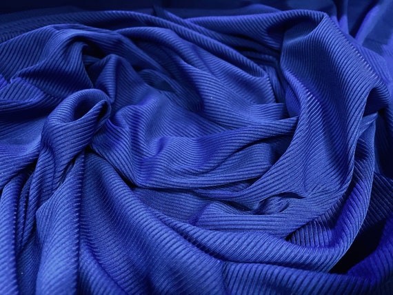 jersey knit dress fabric Stretch Spandex Rib Fabric, per Metre - Royal Blue w-intimates