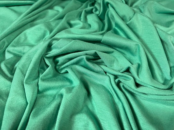 Viscose spandex stretch single jersey fabric, per metre plain strong  mint green