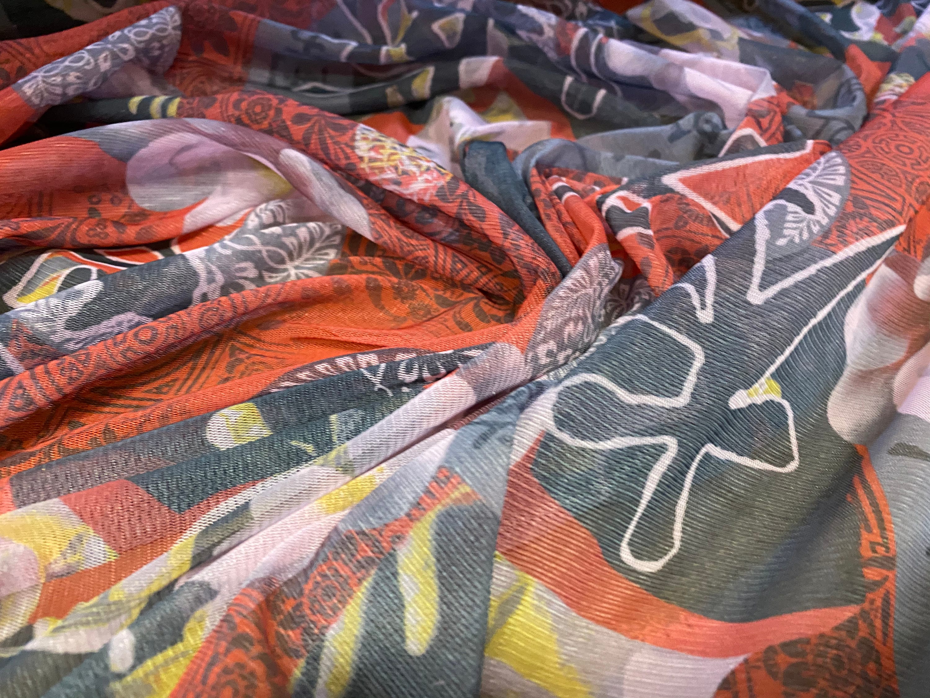 Mesh net stof per meter Japanse Geisha lotus bloem print - Etsy Nederland