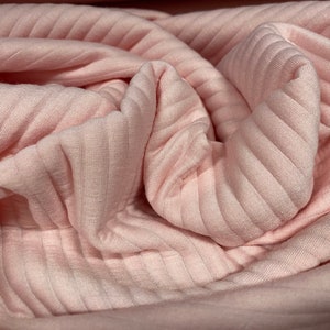 Jumbo rib soft heavyweight jersey fabric, per metre - baby pink