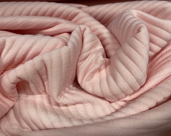 Jumbo rib soft heavyweight jersey fabric, per metre - baby pink