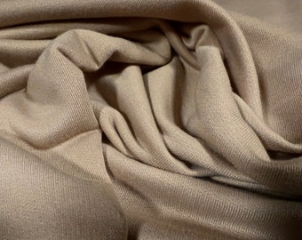 French Terry loopback sweatshirt jersey fabric, per metre - plain - stone