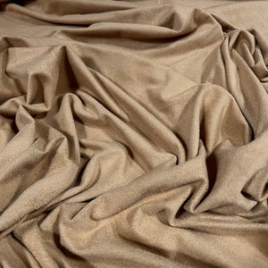 Wildlederimitat Stretch Spandex Jersey Stoff, Meterware - uni - stone