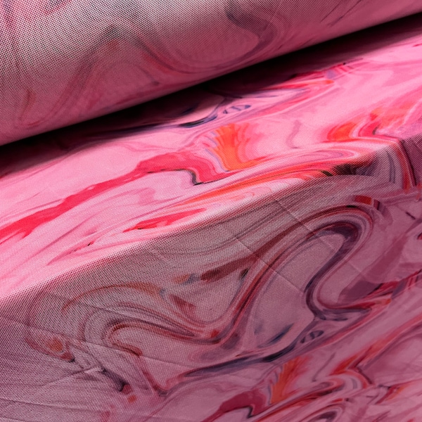 Filet Power Mesh stretch au mètre - imprimé tourbillon - rose & violet