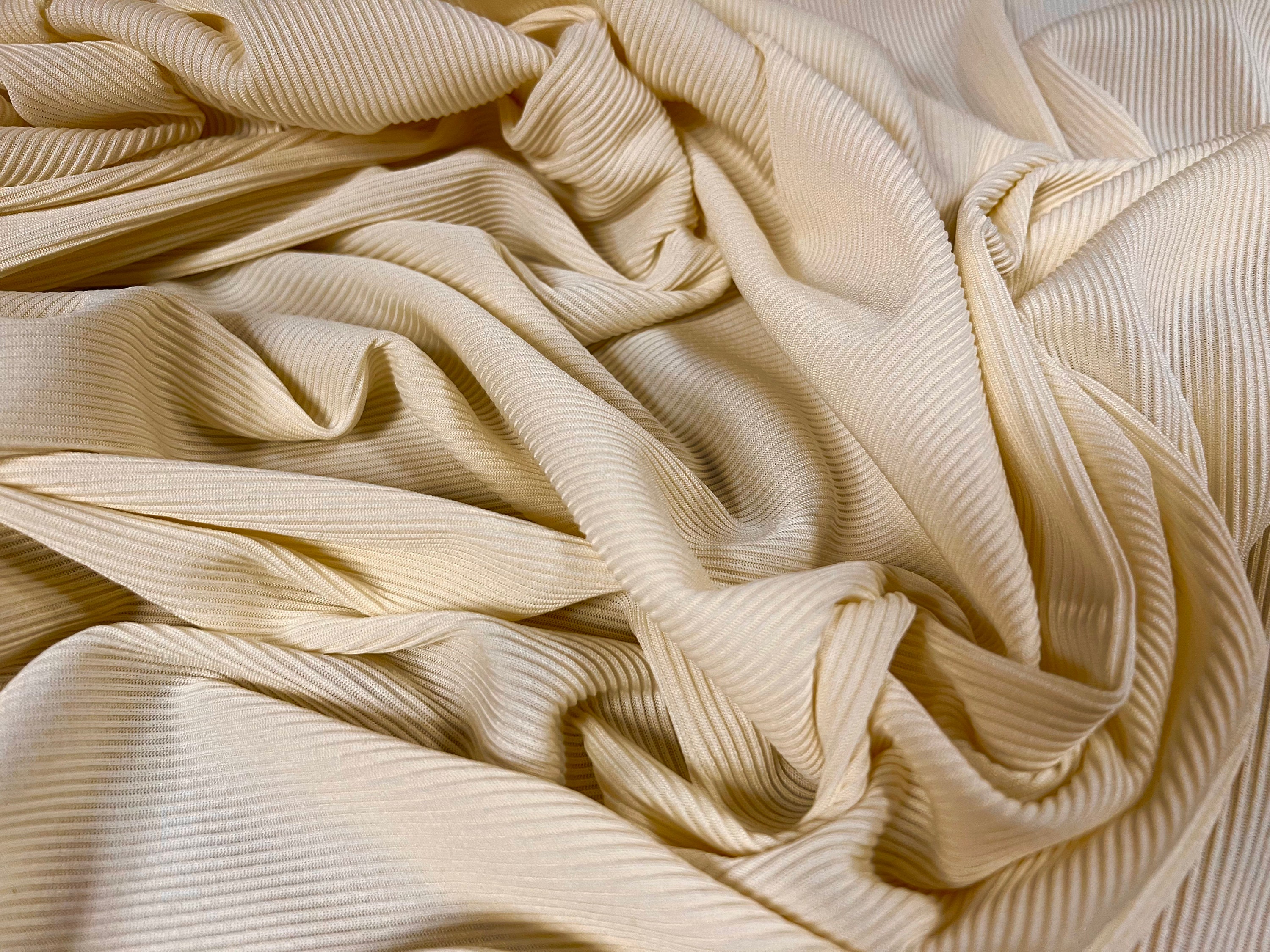 Fine Ribbed Spandex Stretch Jersey Fabric, Per Metre - Plain