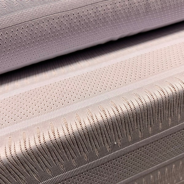 Soft handle jacquard jersey fabric, per metre - pindot & stripe - pale lavender