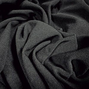 Superfine Ottoman rib Stretch spandex jersey fabric , per metre - Plain - black