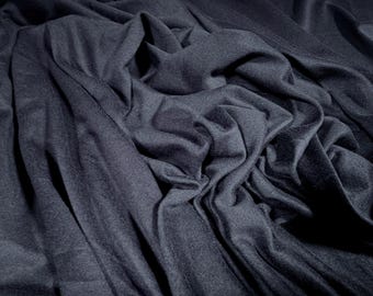 Tejido de jersey sencillo suave y súper elástico, por metro, liso, azul marino