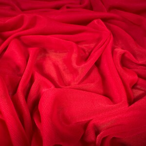 Chiffon jersey fabric, per metre - plain - red