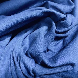 Cotton interlock jersey fabric, per metre - blue