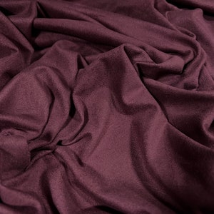 Faux suede stretch spandex jersey fabric, per metre - plain - berry