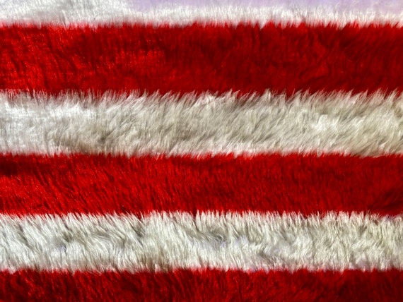 Tessuto in pelliccia sintetica, al metro Strisce rosse e bianche -   Italia