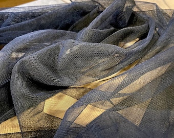 Lightweight nylon tulle tutu mesh net fabric, per metre - plain - black