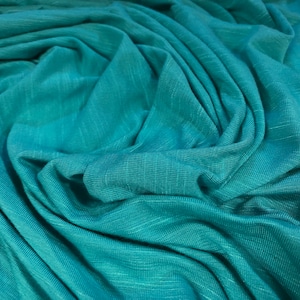 Zacht handvat Slubbed stretch single jersey stof, per meter - turquoise
