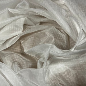 Lightweight ripstop nylon fabric, per metre - plain - white