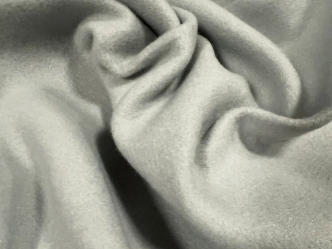 Vegan Wool Heavyweight Flannel Fabric, per Metre Plain Silver Grey Etsy