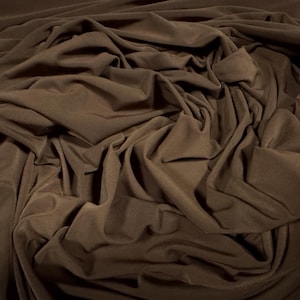 Soft Touch Spandex Stretch Single Jersey Kleiderstoff, Meterware - Uni - Schokobraun