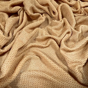 Slinky spandex jersey fabric with metallic lurex, per metre - gold on gold