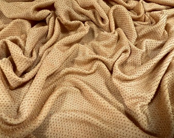 Slinky spandex jersey fabric with metallic lurex, per metre - gold on gold