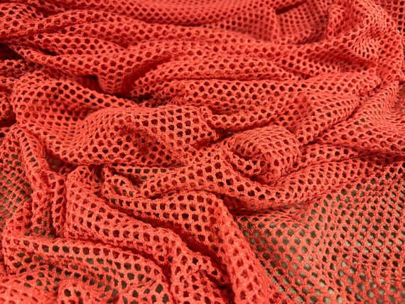 Tela jersey de malla elástica de red para pesca, por metro coral
