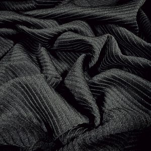 Ottoman rib double jersey fabric , per metre - plain - black