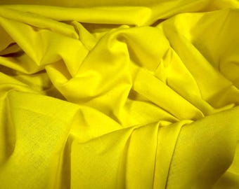 Cotton plain weave fabric, per metre - yellow